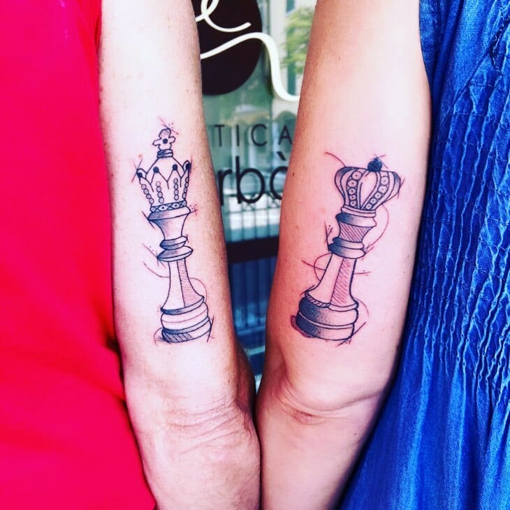 Queen couple tattoo