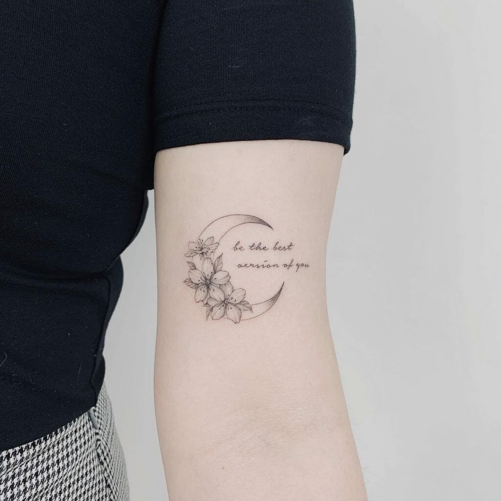 Zitat mit Crescent Moon Tattoo