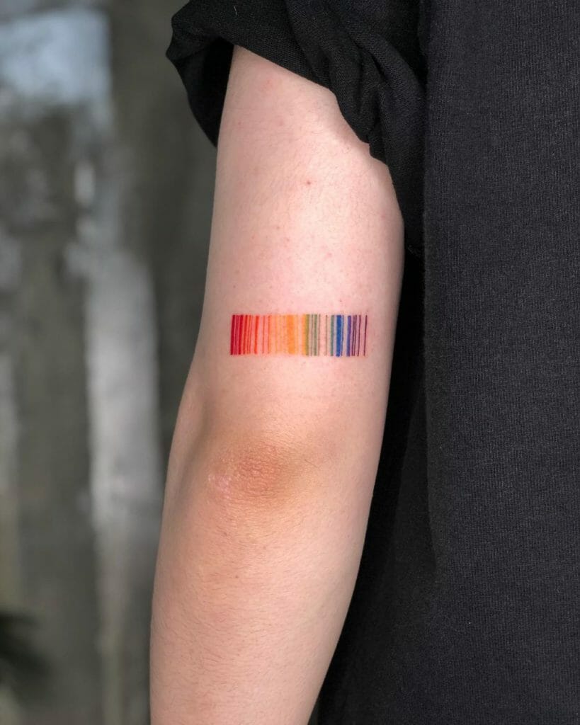 Rainbow Barcode Tattoo