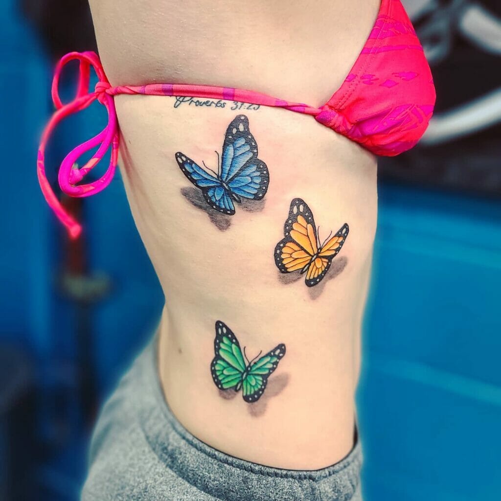 Realistic butterfly tattoos