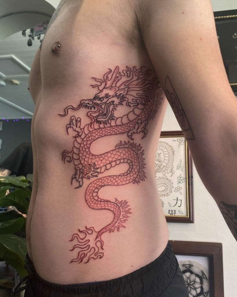 Rote Drachenkopf-Tattoo-Designs für Männer