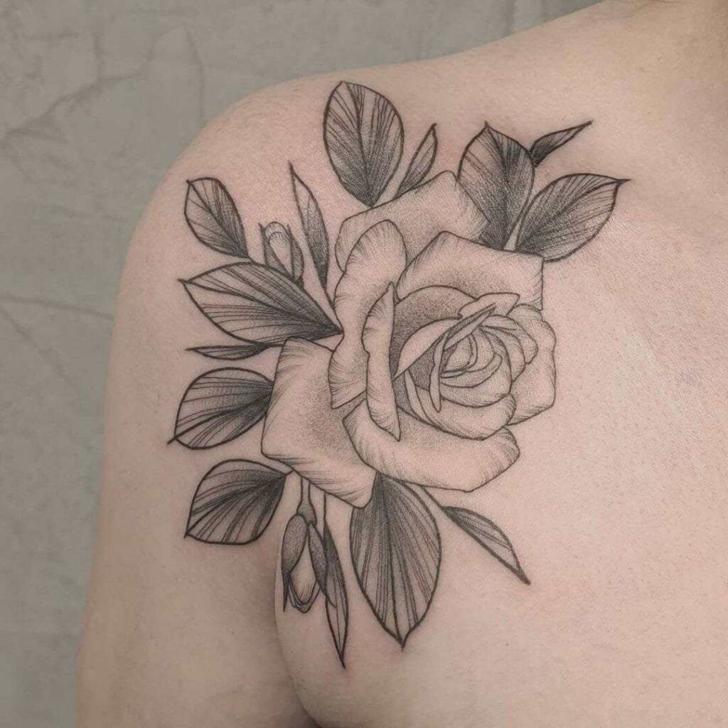 Rose Schulter Tattoos perfekt für Frauen