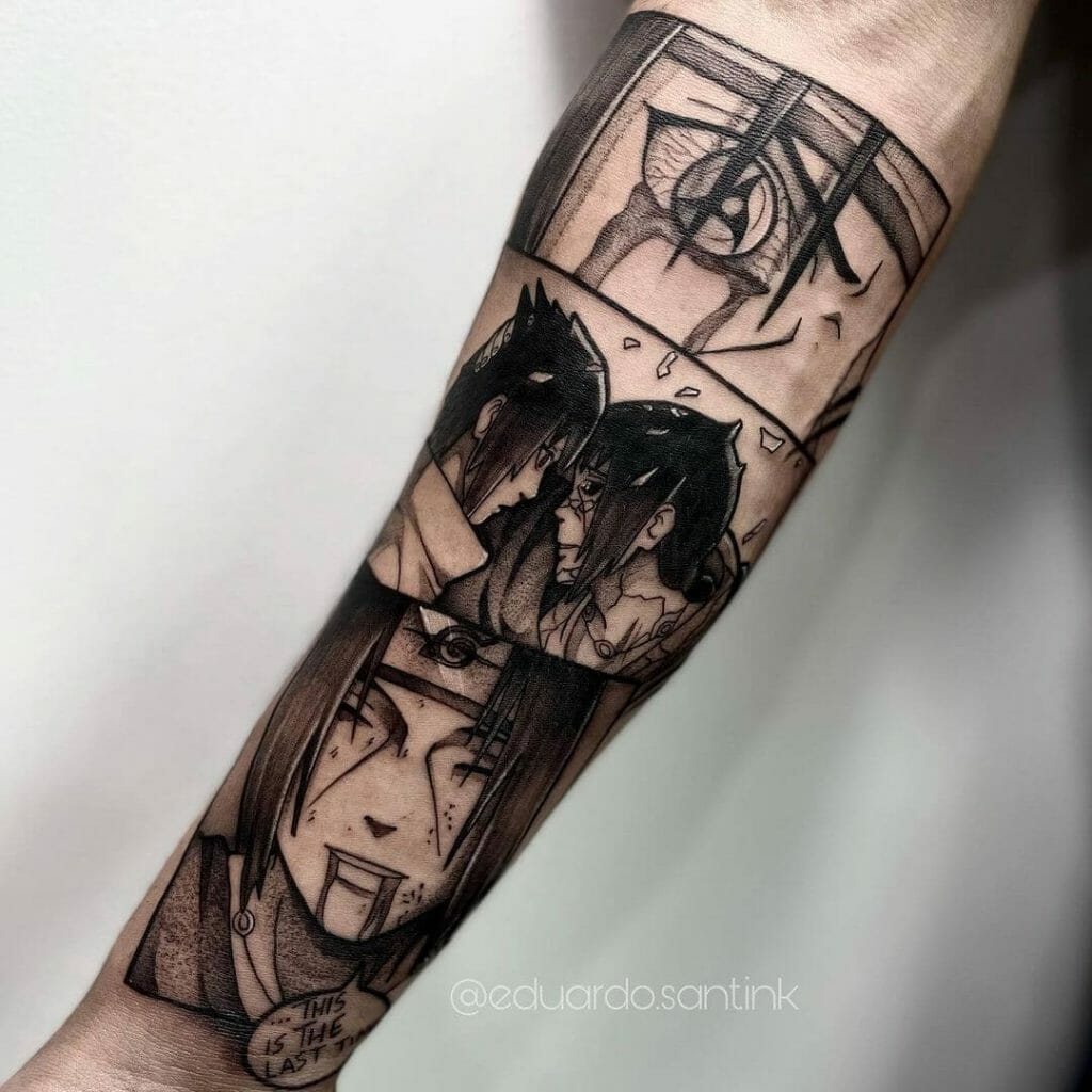 Sasuke Manga Tattoo aus Itachis Todesszene