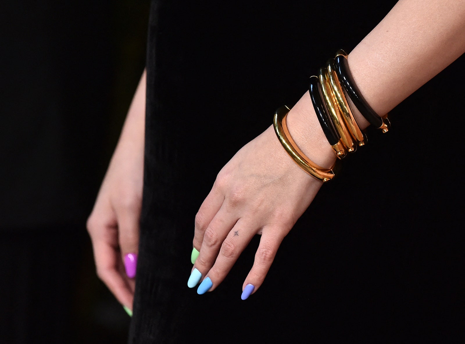 Selena Gomez is experimenting with the Skittle nail trend