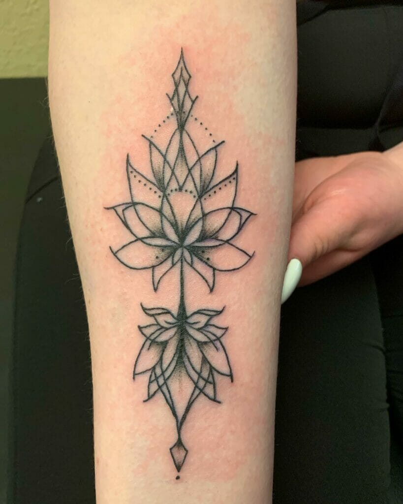 Simple lotus lace mandala for forearms