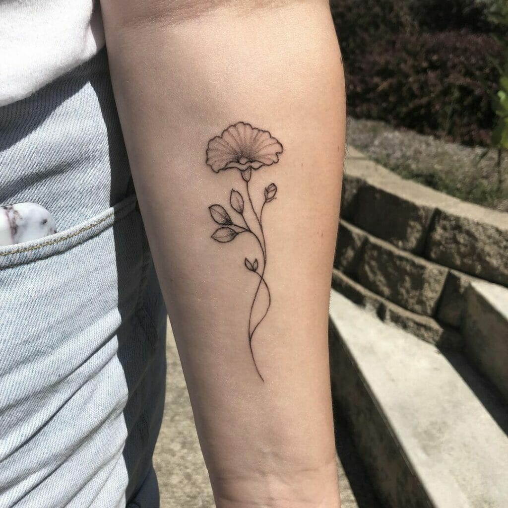 Simple morning glory tattoo