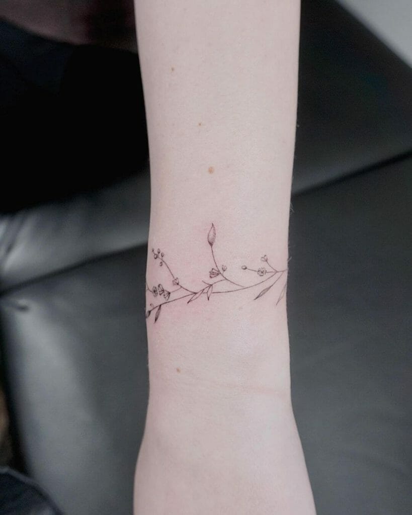 Small Hand-poked Vine Tattoo Design