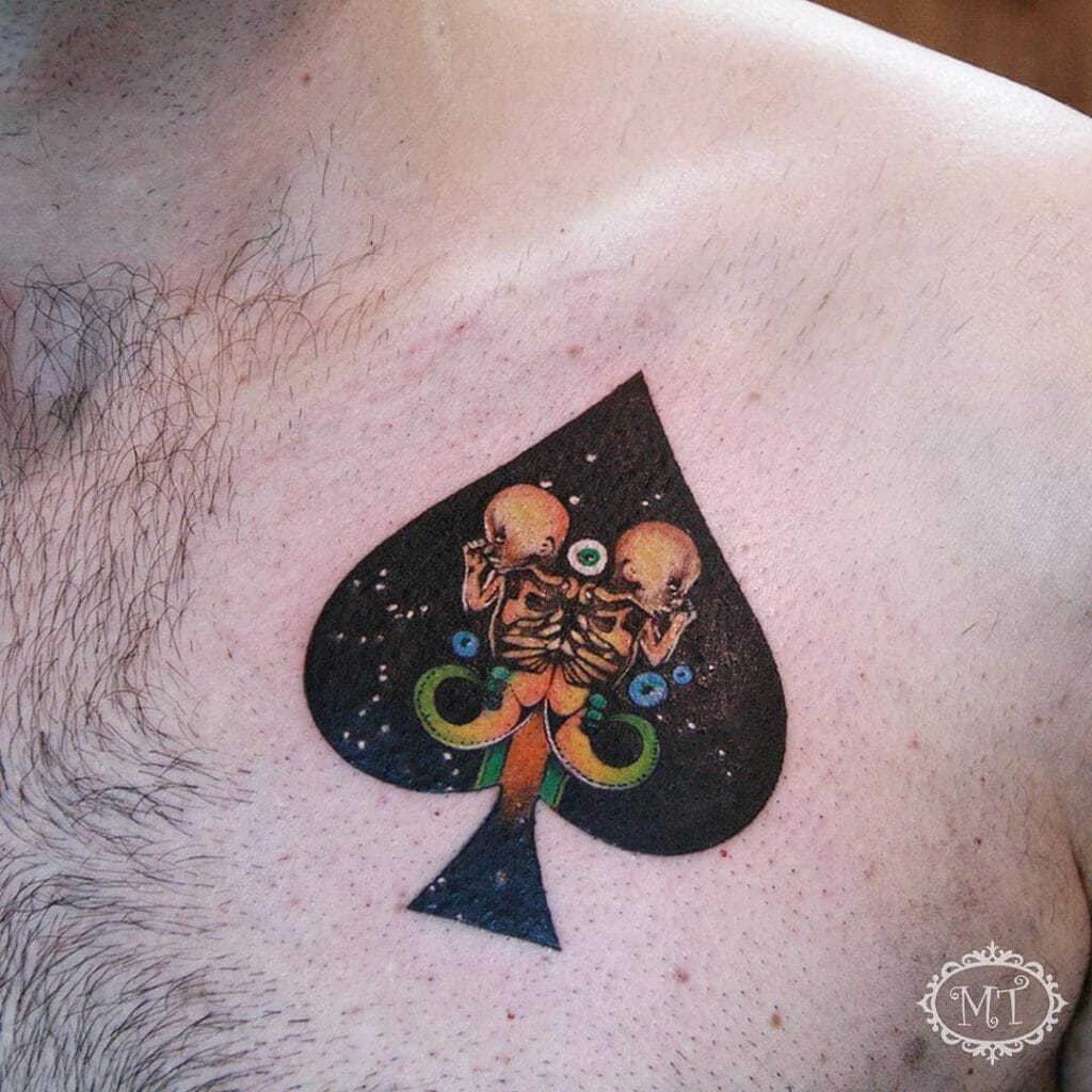 Spade tattoo with a twist