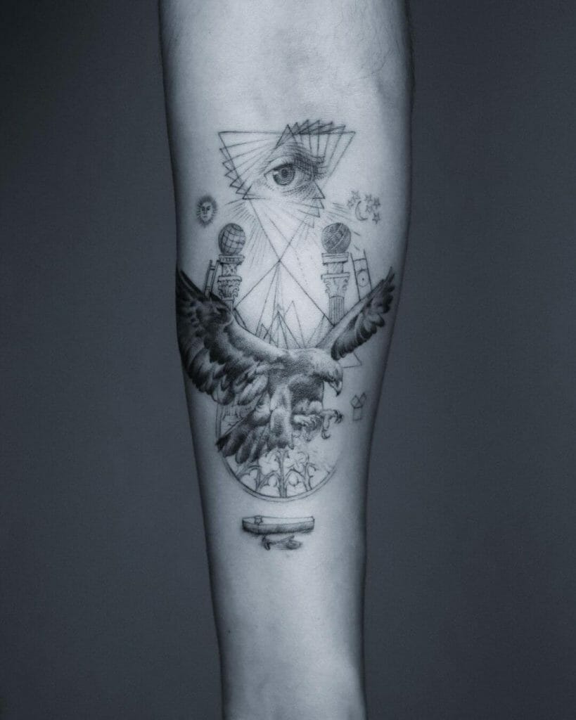 The impressive Masonic tattoo design