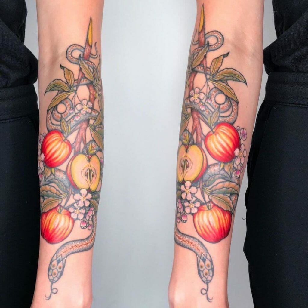 The chic and flawless Apple Flower Tattoo