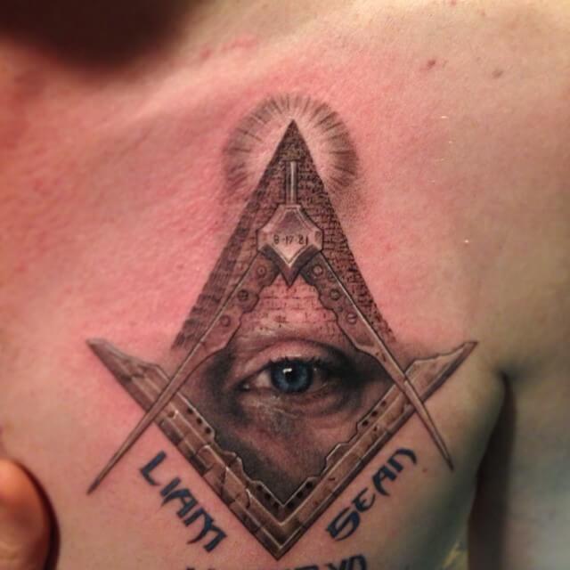 The Pyramid Eye Masonic Tattoo Design