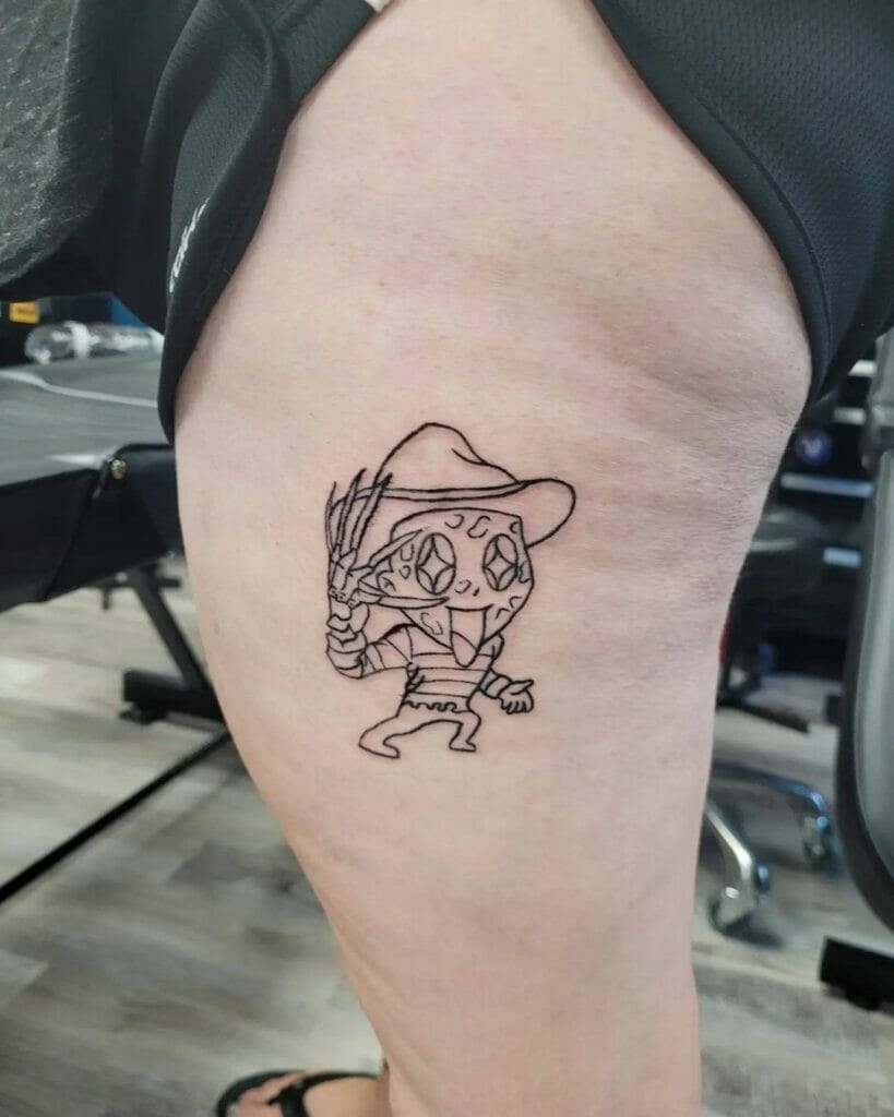 The small and cute Freddy Krueger tattoo