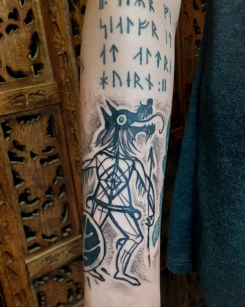 Das Warrior Celtic Wolf Tattoo