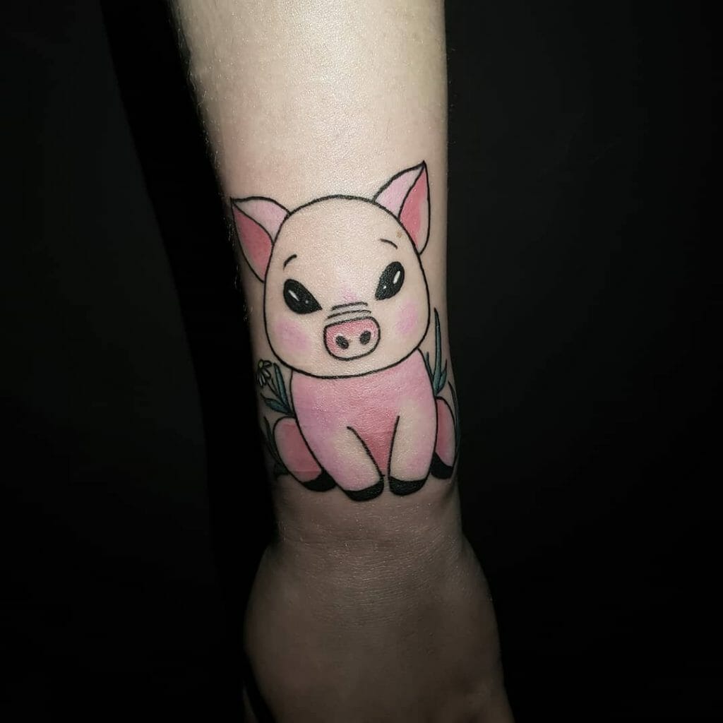 Tiny pig tattoo