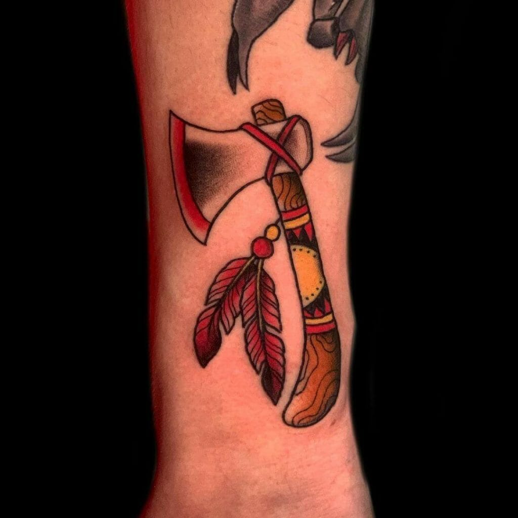 Traditional ax tattoo