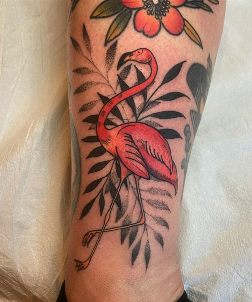 Tropical flamingo tattoo designs