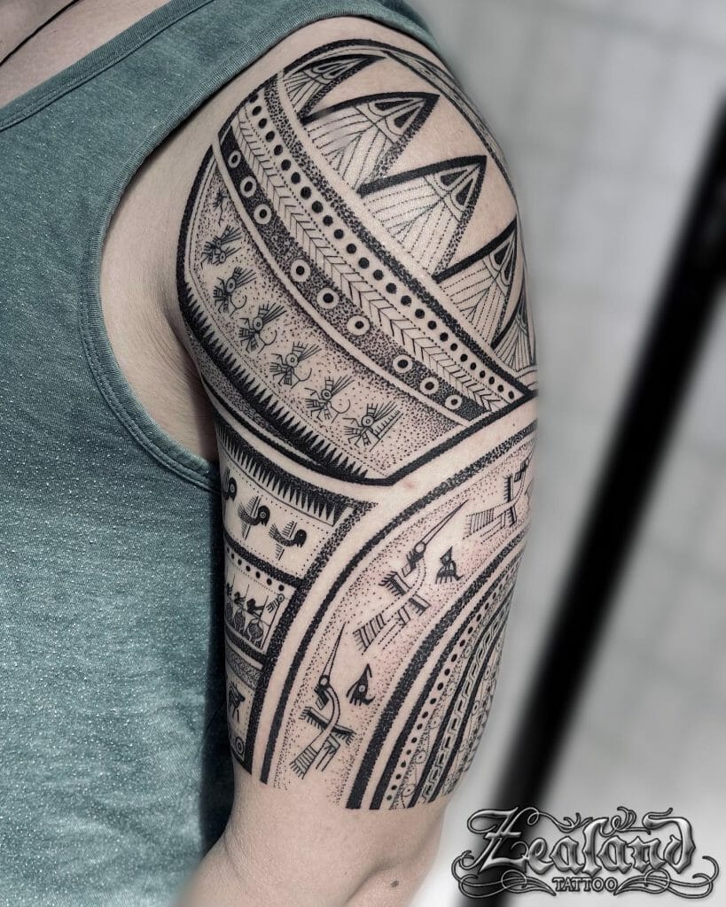 Vietnamesisches Dotwork-Tattoo-Design