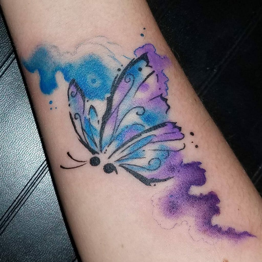 Aquarell Semikolon Schmetterling Tattoos Idee