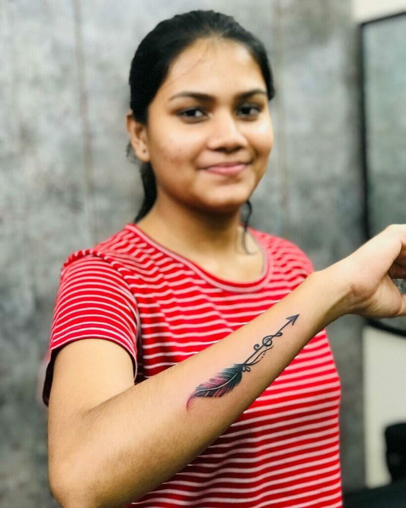 Women's Arrow Music Tattoo