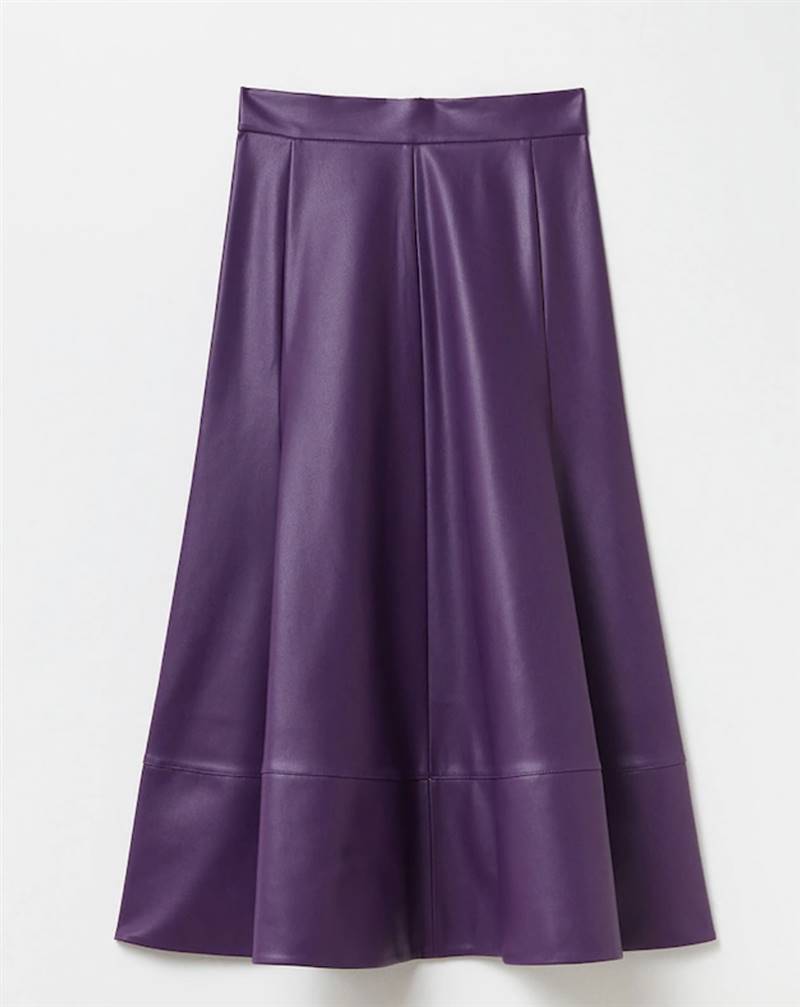 Sfera leather effect skirt