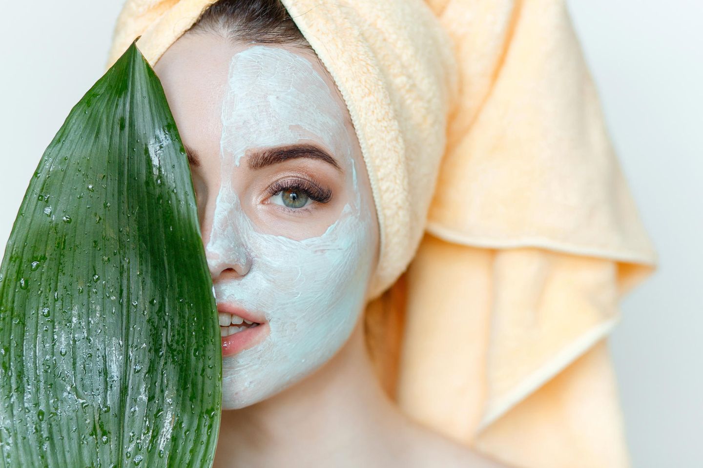 Woman with mask, nourishing facial mask on the skin