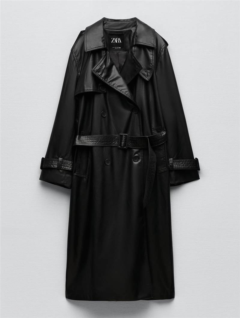 Zara faux leather trench coat