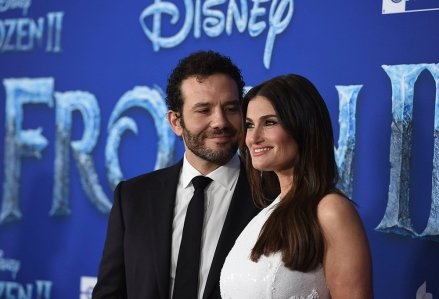 Idina Menzel, Aaron Lohr.  Idina Menzel, right, and Aaron Lohr come to the world premiere of "frozen 2" World premiere of at the Dolby Theater in Los Angeles "frozen 2" - Arrivals, Los Angeles, U.S. - November 07, 2019