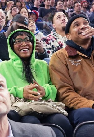 Keke Palmer watches as home team New York Rangers defeat the visiting St. Louis Blues 6-4 at Madison Square Garden St. Louis Blues v New York Rangers, Madison Square Garden, New York, U.S. - December 05, 2022