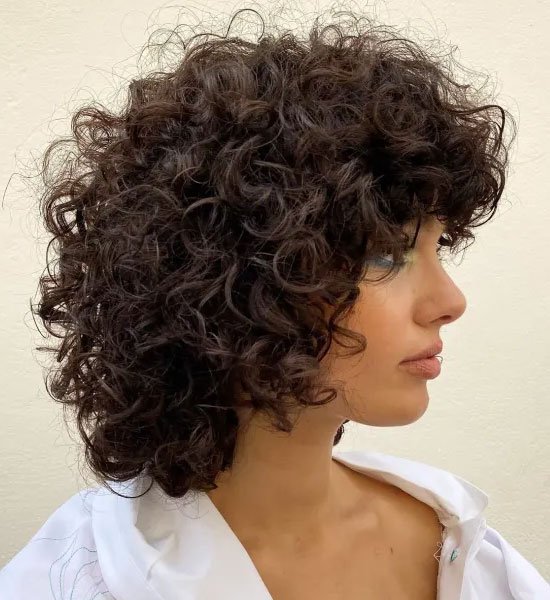Cropped Wolf Cut for Curly Hair