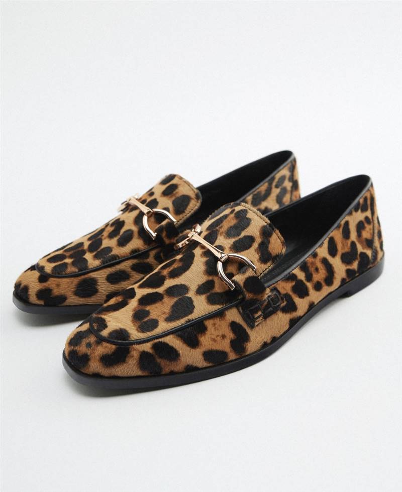 Zara animal print loafers