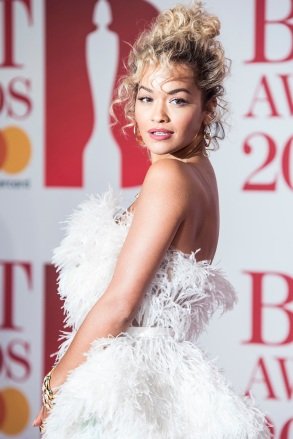 Rita Ora poses for photographers upon arrival at the Brit Awards in London, Wednesday February 21, 2018. (Photo by Vianney Le Caer/Invision/AP)