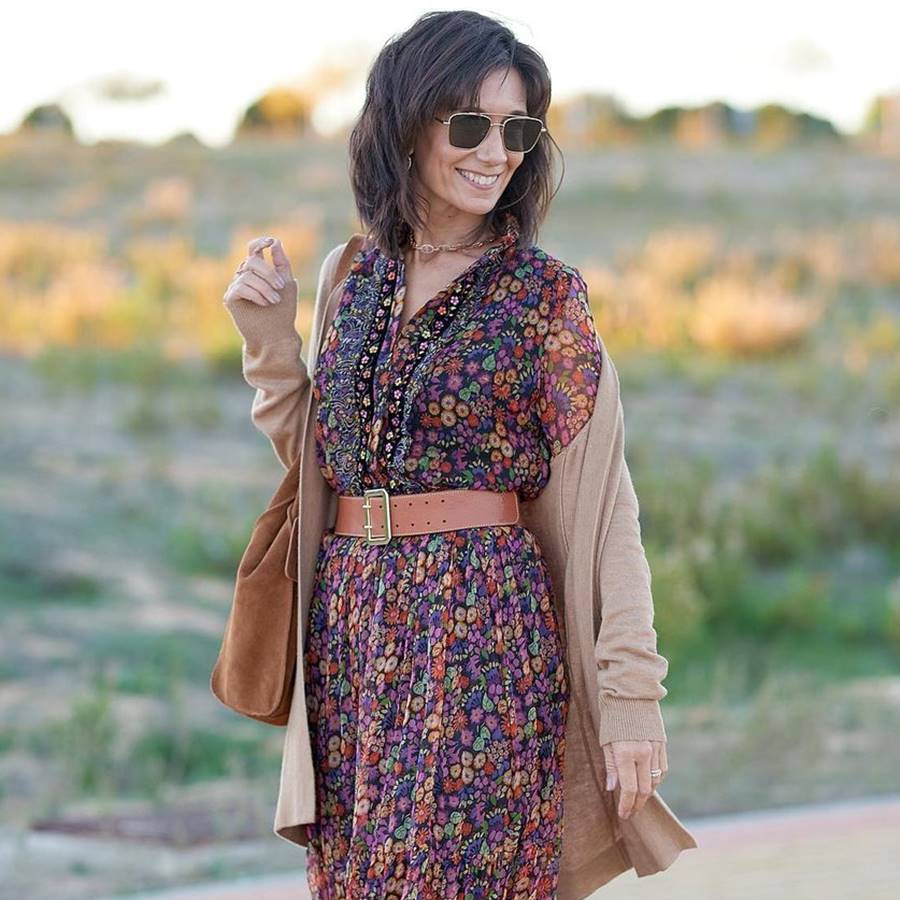 10 long boho winter dresses at a discount in Cortefiel that women over 50 will wear out